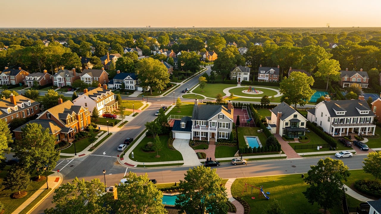 Metro Atlanta affluent communities from above
